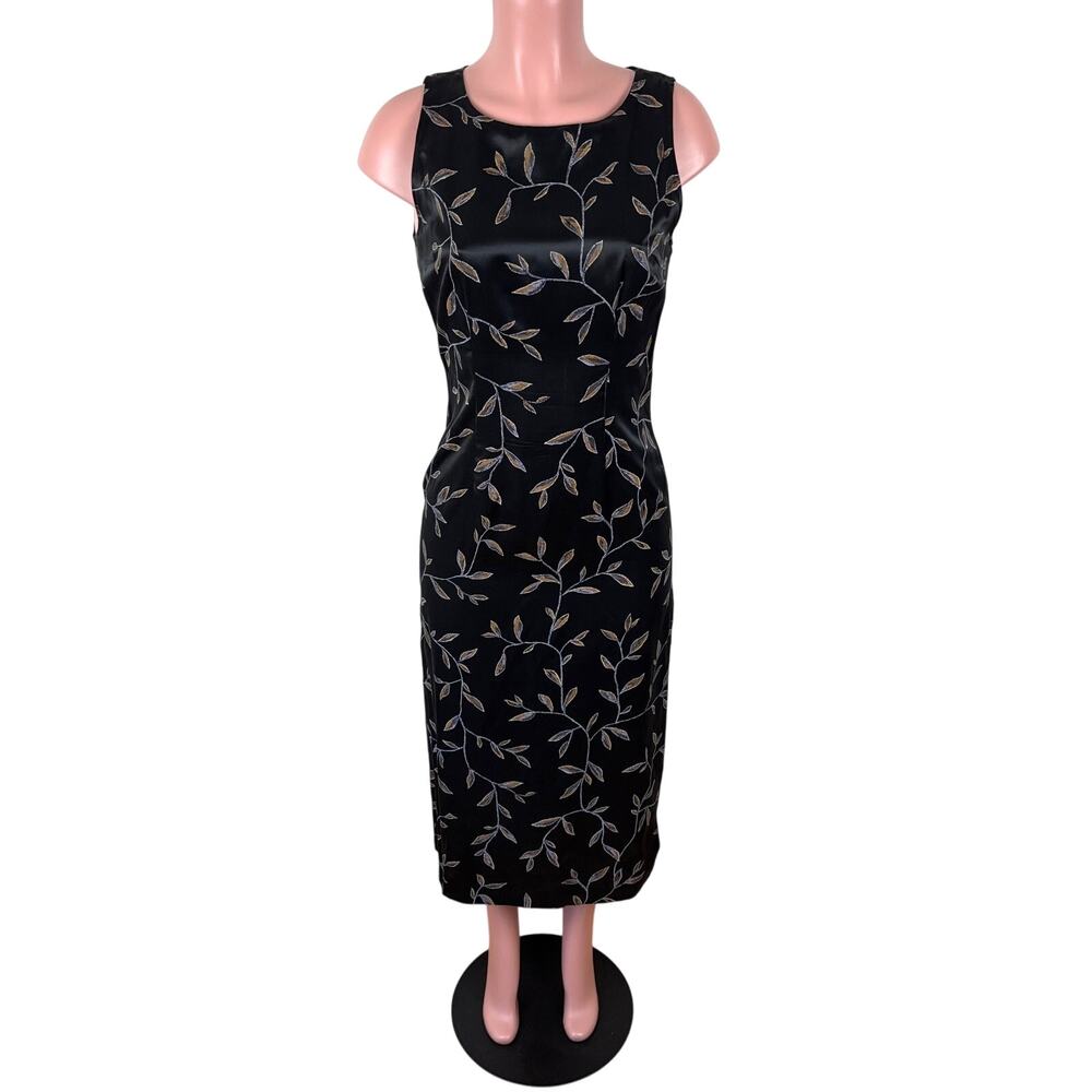 Y2K 90s Asian Inspired Dress Satin Embroidered Timing USA Small friends rachel